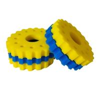 Mousses filtrantes CPF-20000 pour filtres de bassin CPF - Mousse filtrante biologique pour filtres CPF, éponge filtrante double densité (3 éponges fines jaunes & 2 éponges grossières bleues, Ø 36 cm)