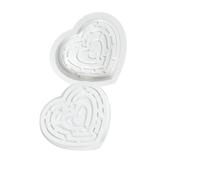 Mousses, moules de décoration de gâteau, labyrinthes en silicone, cœur, chocolat, vacances, dessert, gâteau, outil de pâtisserie, antiadhésif, labyrinthe, cœur, dessert en silicone pour bougie