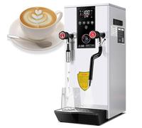 Mousseur à lait, 2 200 W, machine à mousse de café automatique, capacité de 12 L, pour faire mousser le café et le lait à l'eau bouillante, blanc