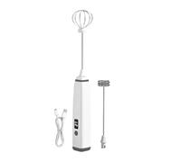 Mousseur à lait 3 vitesses rechargeable sans fil et portable | Mousseur de cuisine et mélangeur électrique pour boissons, lattes, blancs d'œufs, chocolat chaud, boissons et cacao en poudre