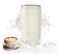 Mousseur à Lait à Double TêTe 300 ML 4 En 1 EntièRement Automatique Intelligent IntéGré Chaud Et Froid Mousseur à Lait Avec Bouton Tactile Pour Chocolat Chaud Et Latte,Beige