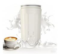 Mousseur à Lait à Double TêTe 300 ML 4 En 1 EntièRement Automatique Intelligent IntéGré Chaud Et Froid Mousseur à Lait Avec Bouton Tactile Pour Chocolat Chaud Et Latte,White