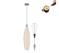 Mousseur à lait à main, fouet électrique avec 2 fouets de rechange en acier inoxydable, fouet à mousse alimenté par piles, pour latte, cappuccino, chocolat chaud, œuf