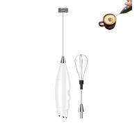 Mousseur à lait à main, fouet électrique avec 2 fouets de rechange en acier inoxydable, fouet à mousse alimenté par piles, pour latte, cappuccino, chocolat chaud, œuf