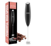 Mousseur à lait avec double fouet, mélangeur électrique portatif sans fil, mélangeur à boissons, mélangeur à mousse, à piles pour café, cappuccino, protéines et secouer, matcha