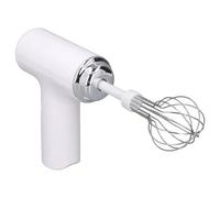 Mousseur à lait, batteur à main léger sans fil à 3 vitesses, batteur à œufs portatif avec 2 fouets pour vinaigrette crémeuse, vitesses rapides, moyennes et lentes (WHITE)