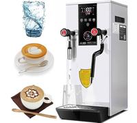 Mousseur à lait, Commercial, 2500 W, 12 L, automatique, pour eau bouillante, machine à mousser le lait, expresso, café, lait, vapeur, avec écran LED, gris