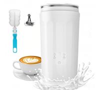 Mousseur à Lait Double Chaud Et Froid Intelligent IntéGré EntièRement Automatique 4 En 1 300 ML, Bouton De Mousse De Lait Amovible, Adapté Au Chocolat Chaud, Au Latte,White