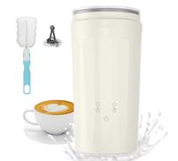 Mousseur à Lait Double Chaud Et Froid Intelligent IntéGré EntièRement Automatique 4 En 1 300 ML, Bouton De Mousse De Lait Amovible, Adapté Au Chocolat Chaud, Au Latte,Beige
