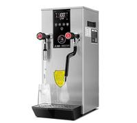 Mousseur à lait électrique 12 L, vapeur professionnelle, avec manomètre et pompe d'aspiration, réservoir intérieur en acier inoxydable 304 et chauffage rapide, pour café et lait