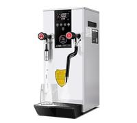 Mousseur à lait électrique 12 L, vapeur professionnelle, avec manomètre et pompe d'aspiration, réservoir intérieur en acier inoxydable 304 et chauffage rapide, pour café et lait