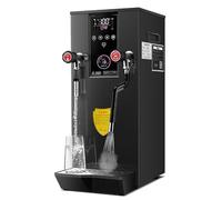 Mousseur à lait électrique 12 L, vapeur professionnelle, avec manomètre et pompe d'aspiration, réservoir intérieur en acier inoxydable 304 et chauffage rapide, pour café et lait