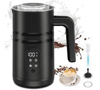 Mousseur à Lait Électrique 5-en-1 (350ml) | Mousseur de Lait & Chauffe-Lait pour Cappuccino | Machine à Chocolat Chaud & Chocolatière | Milk Frother Electric (noir)