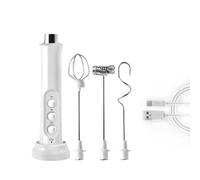 Mousseur à lait électrique domestique avec chargement USB, mélangeur de boissons, batteur en plastique, mousse pour magasin de thé au lait, blanc