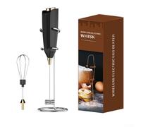 Mousseur à lait électrique en acier inoxydable pour mousse de style barista à la maison Fonctionne avec amande soja avoine et lait entier Mousse rapide en quelques secondes (Noir)
