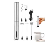 Mousseur à lait électrique portable - Mousseur à lait et mousseur pour café pour lait Cappuccino, mini mélangeur pour mousse pour chocolat chaud, acier inoxydable argenté - mélangeur pour boissons