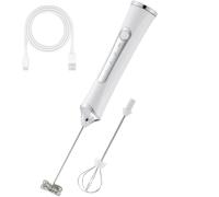 Mousseur à lait électrique portatif à 2 têtes, fouet à café et mélangeur à mousse