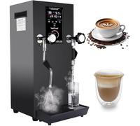 Mousseur à lait électrique professionnel 12 L, 2 500 W, appareil à vapeur moderne avec écran LED, distributeur d'eau chaude multifonction pour expresso, café, lait, thé, noir