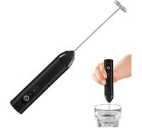 Mousseur à lait électrique rechargeable - Convient pour le café, le latte, le lait, les œufs, le café, la crème, noir.