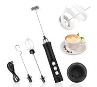 Mousseur à Lait Électrique Rechargeable USB avec Mini Fouet Electrique avec 3 Vitesses Réglable noir AQ1358 vendos85 G