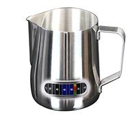 Mousseur à lait en acier inoxydable 350 ml/600 ml - Pichet à lait Barista avec thermomètre pour mousser le café et le latte Art