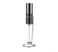 Mousseur à lait en acier inoxydable rechargeable pour chocolat chaud, récipient de rangement pratique, mélangeur électrique (argent)