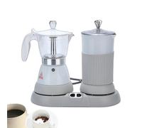 Mousseur à Lait et cafetière Moka 3 à 5 Tasses Mini Machine à Expresso électrique avec mousseur à Lait pour Chauffer Le Lait, Le Faire mousser, Le Moka, Le Latte