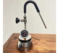 Mousseur À Lait Extérieur, Machine À Mousser l'eau Bouillante À La Vapeur, avec Buse À 3 Trous, Manomètre, Bouilloire en Acier Inoxydable, Chauffage À Flamme Nue Et Plaque À Induction