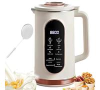 Mousseur à lait, machine à lait végétal 1,5 L, machine à lait de soja avec coupe-lait 10 lames, minuterie 12 h et maintien au chaud, affichage intelligent, machine à lait végétal automatique