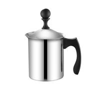 Mousseur à lait manuel en acier inoxydable - Écran de filtre double couche - Outil de moussage à lait durable - Avec écran de filtre pour cappuccino, café, latte, chocolat chaud, capacité de 414 ml