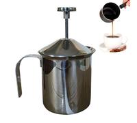 Mousseur à lait | Mousseur à lait en acier inoxydable de grande capacité | Pichet à lait pour latte - Convient pour chocolat chaud, latte, cappuccino, crème, , petit-déjeuner, cuisine, maison