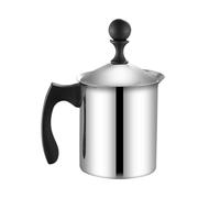 Mousseur À Lait - Pichet Mousseur Épais Manuel À Double Couche En Acier Inoxydable De 400 Ml, Conception Durable | Accessoire De Cafetière, Outil De Mousse De Pompe À Main Pour Cappuccino Au Lait, Uti