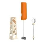 Mousseur à lait portable sans mains avec fouet | Agitateur électrique de café pour fouetter lait, chocolat chaud, œufs, protéines en poudre, smoothies, café, boulangerie E