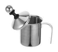 Mousseur à Lait Portatif en Acier Inoxydable 400ml Manuel | Pompe à Main, Double Paroi, Versement Précis, pour Cappuccino et Boissons à Base D'espresso