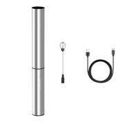 Mousseur à Lait Portatif USB en Acier Inoxydable, Trois Couches | Utilisation Maison ou Extérieur, Moteur Silencieux Lavable, Têtes Ressort, Câble USB et Couvercle Inclus