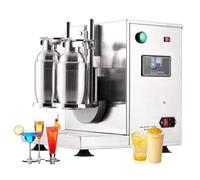Mousseur à lait, shaker à thé au lait automatique, shaker à thé au lait électrique à double cadre, mélangeur à milkshake réglable de 1 à 120 secondes