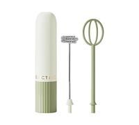 Mousseur à lait - Vert ABS en acier inoxydable 12 x 3,5 cm | Fouet électrique à piles pour battre les têtes de mélange | pour œufs, boissons, cacao, crème, pâtisserie, maison, cuisine, café, bar