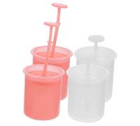 Mousseur à Shampoing Manuel Pp Lot de 4 Blanc et Rose | Action Rapide, Usage Simple, Format Voyage, pour Nettoyant Visage et Autres Préparations Moussantes