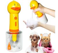 Mousseur à shampooing pour chien, brosse de bain pour animaux de compagnie - Machine à mousse de nettoyage en profondeur avec capacité de 350 ml, distributeur de savon pour chien et pulvérisateur de