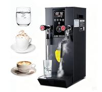Mousseur de lait commercial 2 en 1 et distributeur d'eau chaude, machine à café à mousse numérique avec buse rotative, valve rotative à 360° et minuterie de 12H, pour utilisation dans les cafés black