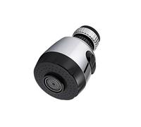 Mousseur de Robinet Orientable 2 Jets avec Interrupteur Finition Semi-Chromé Noir / Argent