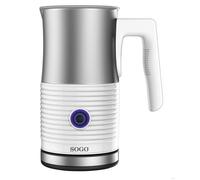 Mousseur et chauffe-lait rétro, blanc - acier inoxydable, 300ml - 500w