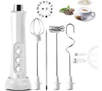 Mousseur et Chauffeur de Lait Électrique, Moussage de Barista avec Commande en Un Bouton et 4 Modes, pour Lattes et Chocolat Chaud, Rapide et Silencieux, Rechargeable USB-C Portable, Capacité 8oz