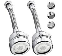 Mousseur robinet 2 pieces 3 modes de sortie d'eau avec tuyau souple acier inoxidable embout robinet cuisine tete de robinet ajustable prolongateur robinet adaptateur robinet brise jet robinet cuisine