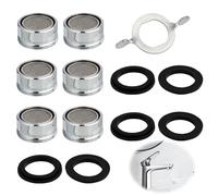 Mousseur Robinet Cuisine M24, 6 Pièces Aerateur Robinet Economie Eau Avec Filtre en Acier Inoxydable et ABS, Économiseur Aerateur Robinets pour Robinet Lavabo de Salle de Bain et Cuisine