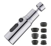 Mousseur Robinet Extension M24 M22, Aérateur de Robinet Évierr avec 3 Modes, Douchette Embout Evier Cuisine/Salle 360° Pivotant, Robinet Rallonge D'économie D'eau, Prolongé Filtre avec 7 Adaptateur