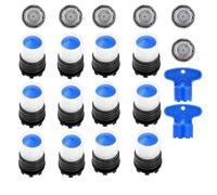 Mousseur Robinet Lot de 12 Aérateur de Robinet Cuisine avec Filtre ABS Economiseur d'eau pour Robinet avec 2 clé d'Aérateur Mousseur de Robinet pour la Cuisine, la Salle de Bain (M16.5)