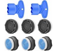 Mousseur Robinet M18, 6 Pièces Aerateur Robinet Economie Eau Avec Filtre, Aérateur de Robinet avec 2 Clé Robinet pour Robinet Lav