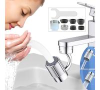 Mousseur Robinet M24 Economiseur D'eau, Embout Robinet Cuisine 720° Pivotant, Rallonge Robinet Salle de Bain, Extension Brise Jet Robinet Cuisin, Universel Prolongateur Filtre Robinet avec Adaptateur