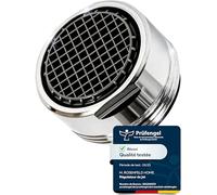 Mousseur Robinet M24 en Laiton Chromé - Économiseur d'Eau avec Filtre Anticalcaire - Économisez Jusqu'à 60% d'Eau et d'Énergie - Débit d'Eau 5 L/min